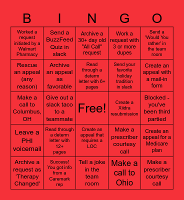 AMP Lite Appeals BINGO Card