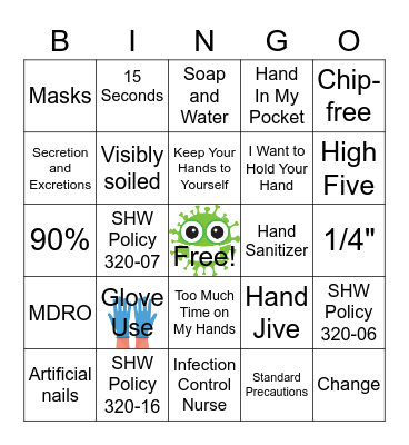 Hand Hygiene and Infection Prevention Trivia Bingo Card