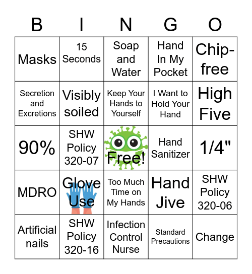 Hand Hygiene and Infection Prevention Trivia Bingo Card