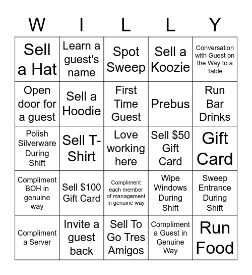 HOST LOVE Bingo Card