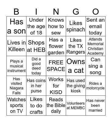 MEMBC 5th Sunday Potluck Bingo Card