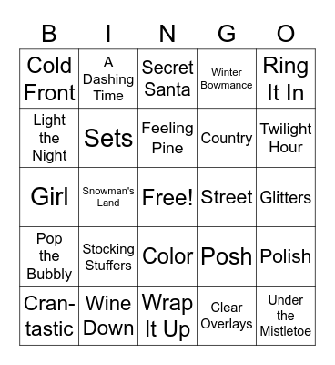 Holiday Bingo Card
