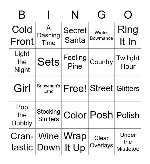 Holiday Bingo Card