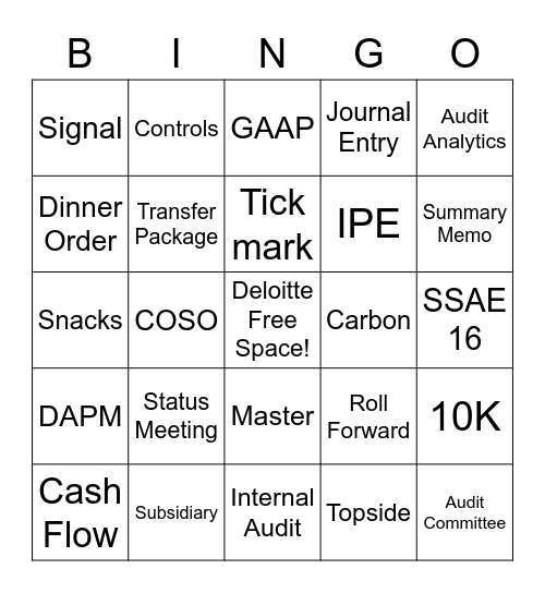 Busy Season Bingo Card