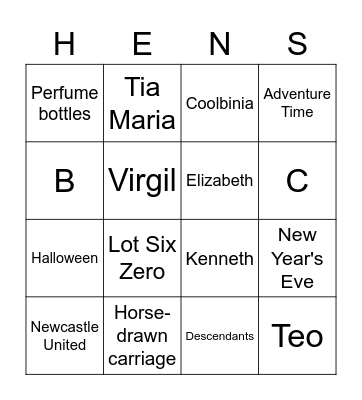 BLYNGO Bingo Card