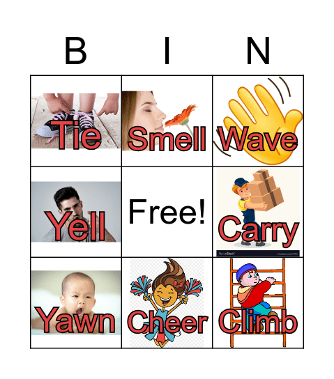 Verbs (regular past tense -d) Bingo Card