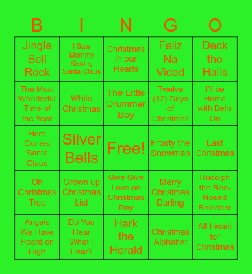 Christmas Songs! Bingo Card