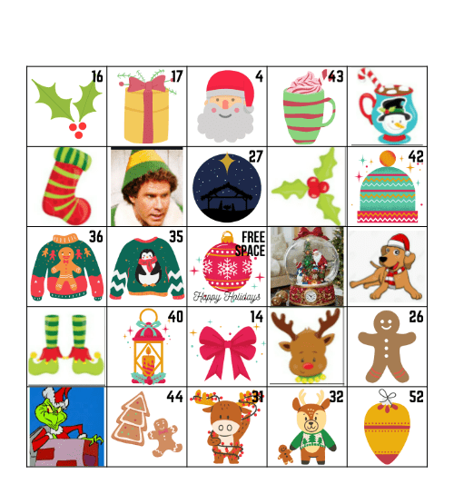 Holiday Bingo Card