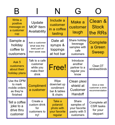 Customer Experience Bingo Card