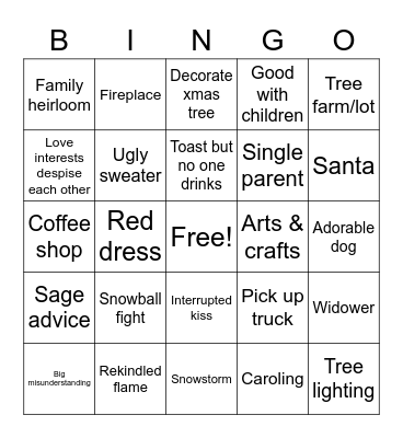 Hallmark Bingo Card