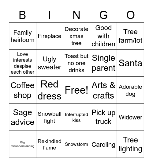 Hallmark Bingo Card