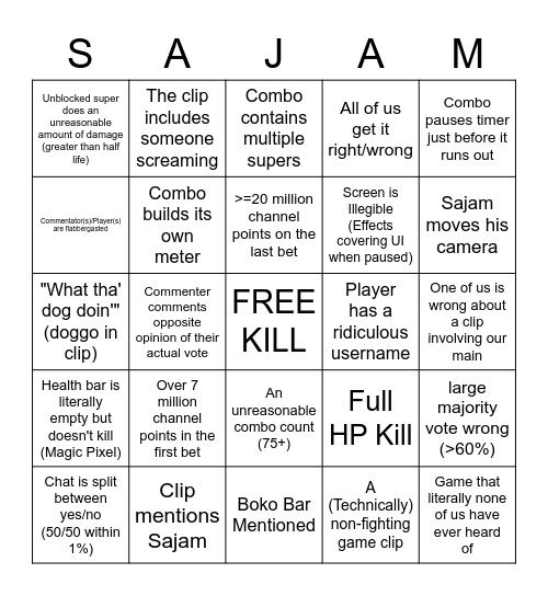 WILL IT KILL - BIG FRIDAY EDITION Bingo Card