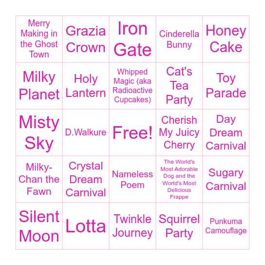 Iconic Lolita Dresses Pt. 2 Bingo Card