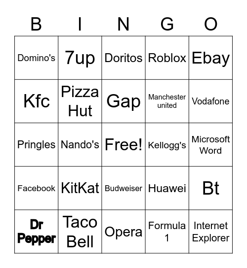 Logos Bingo Card