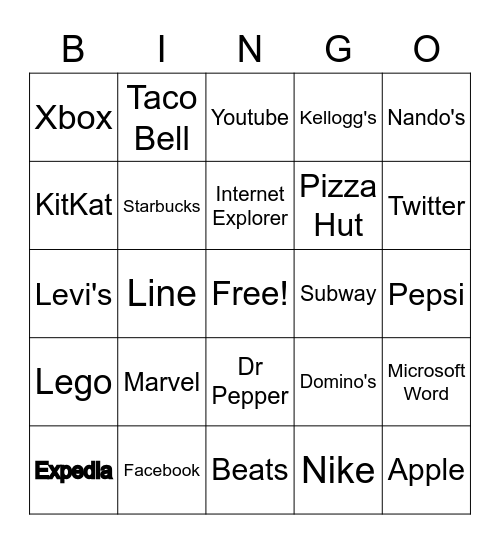 Logos Bingo Card