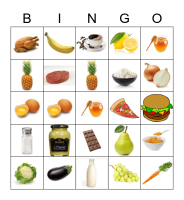 FOOD Bingo Card