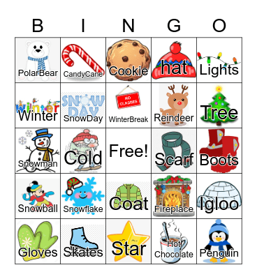 Jackie's Winter Wonderland no christmas Bingo Card