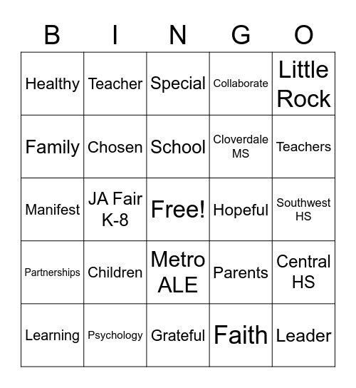 Still Waters Bingo Card