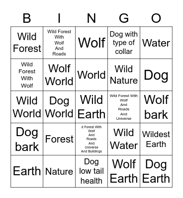 Forest Bingo Card