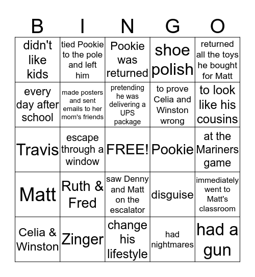 CCP 2nd Semester Final Review Bingo Card