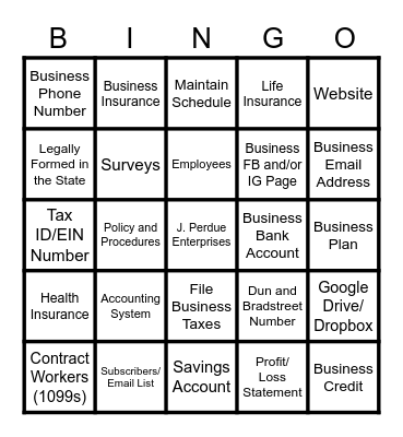 Business Coach Bingo Card