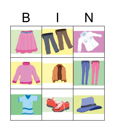 ClothesPJS4 Bingo Card