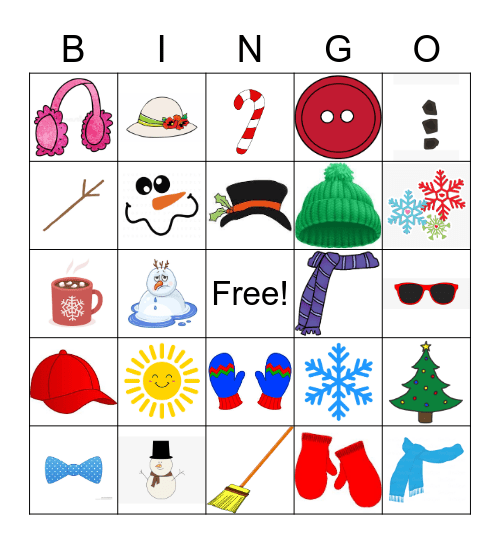 Snowman Bingo Card