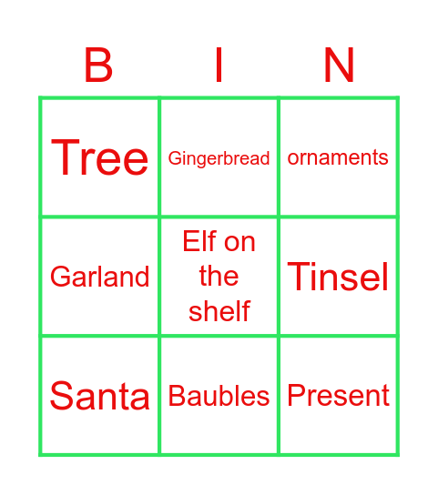 Christmas Bingo Card
