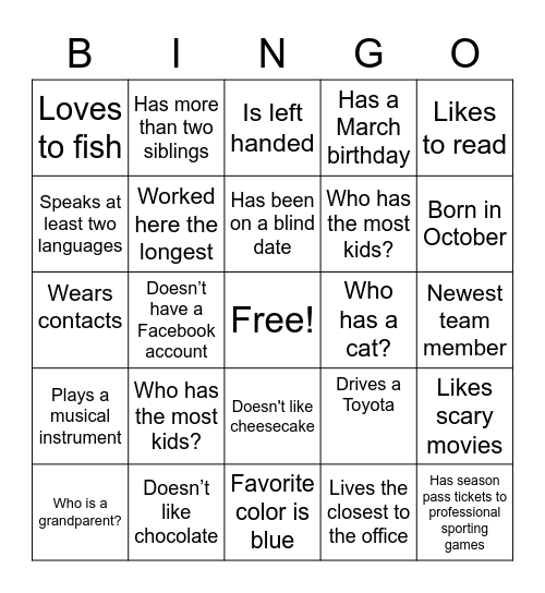 Office Bingo Card