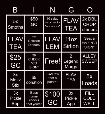 SELL IT Bingo Card