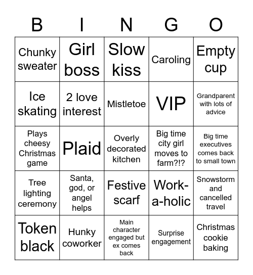 Stately Pines on Hallmark Bingo Card