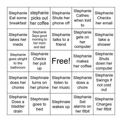 morning Routine Bingo Card