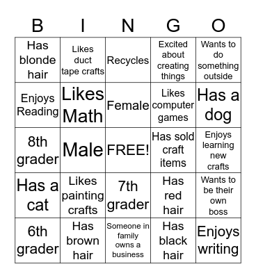 Art Entrepreneur  Bingo Card