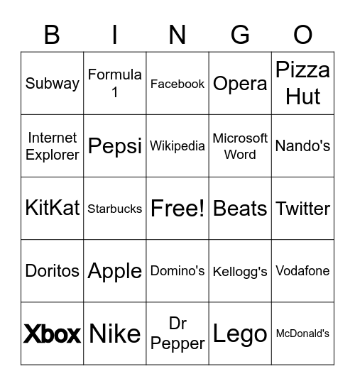 Logos Bingo Card