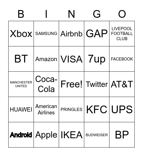 Logos Bingo Card
