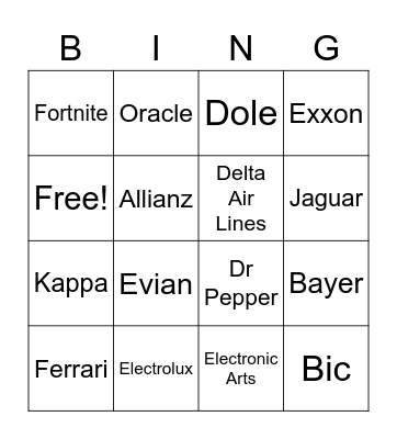 Logos Bingo Card