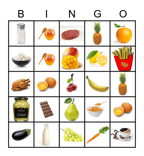 FOOD Bingo Card