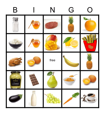 FOOD Bingo Card