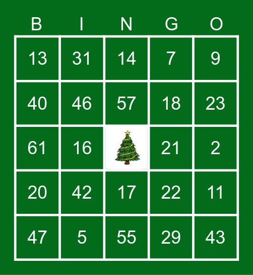 Christmas Bingo Card