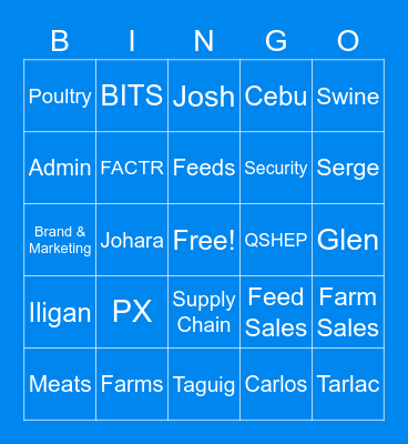 PANC Tarlac 2021 Bingo Card