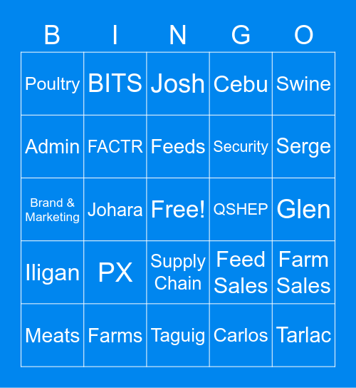 PANC Tarlac 2021 Bingo Card