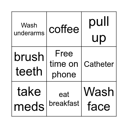 Morning Routine Bingo Card