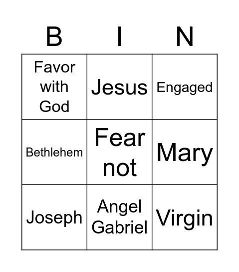 Jesus is Born Bingo Card