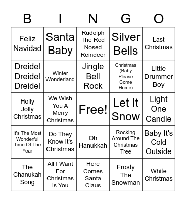 Holiday Bingo Card