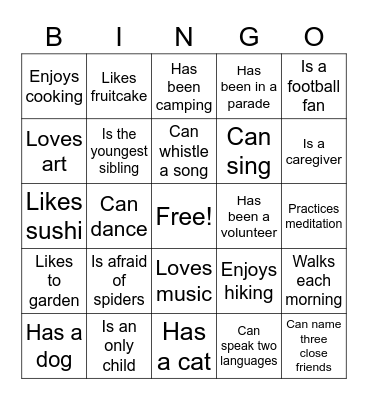 3EA Bingo Card