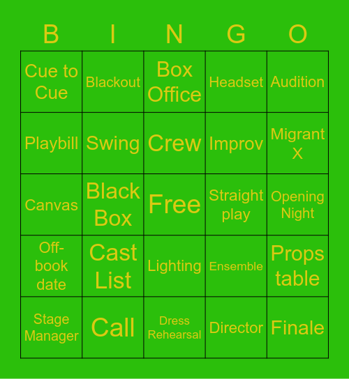 SAC Bingo Card