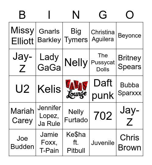 Name the Artist 2000 Bingo Card
