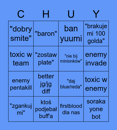 JEBANA LIGA Bingo Card