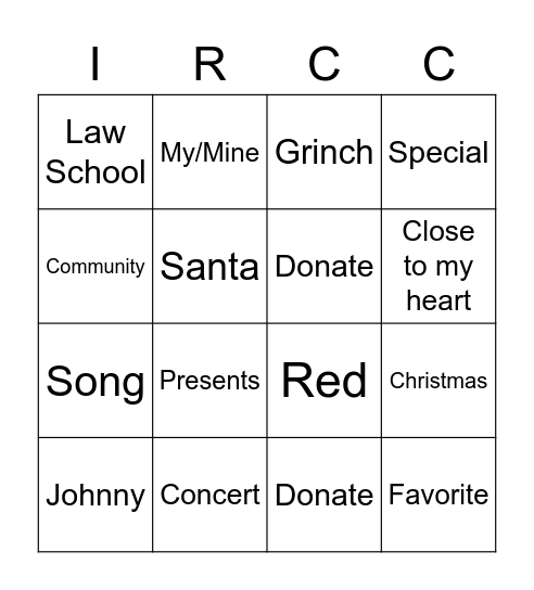 Christmas Bingo Card