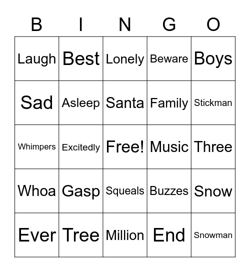 Stickman Bingo Card
